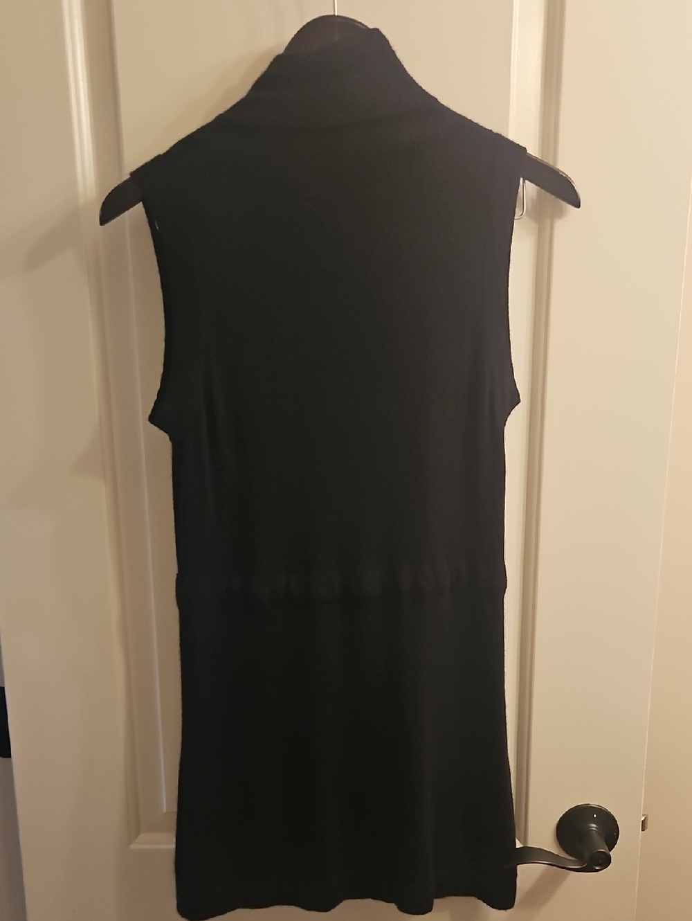 Saks Fifth Avenue Silk Cashmere Vest,Black Zip, Tie Waist, Luxury, Minimalist - Picture 5 of 9